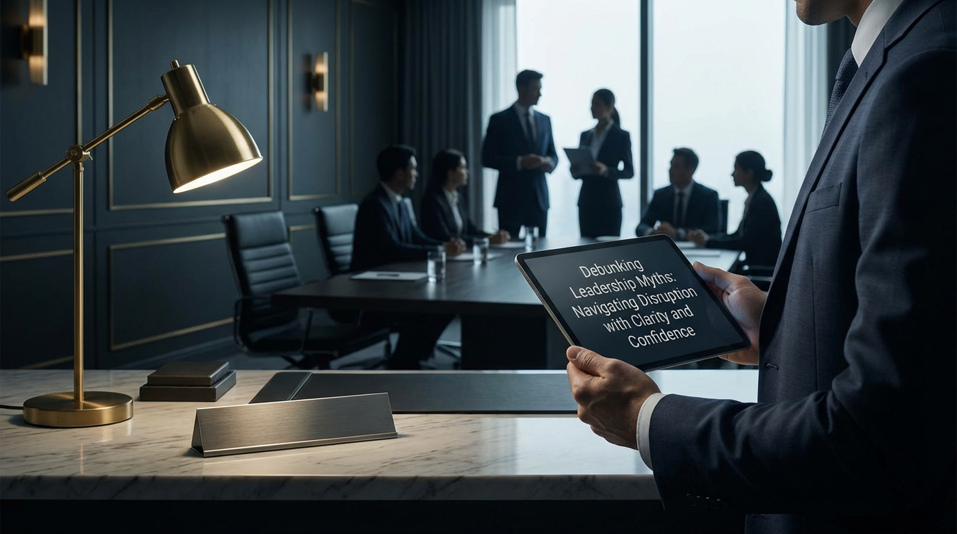 Debunking Leadership Myths: Navigating Disruption with Clarity and Confidence - leadership - professional editorial